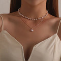 Sizzling Bejeweled Gold-Plated Pearl Pendant Necklace – Elegant &amp; Timeless Style